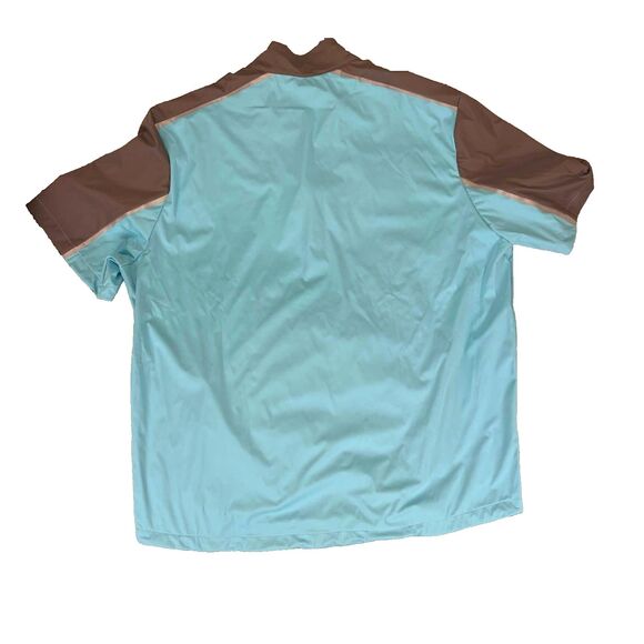 Above The Links Golf Pullover Men 2XL Aqua Gunmetal Half Zip Performance Shirt - Picture 2 of 9